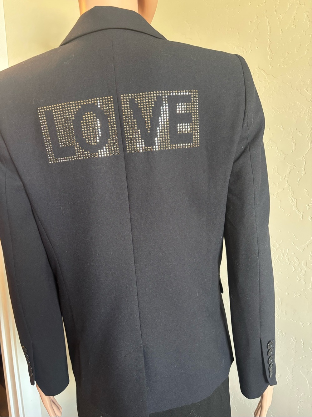 Zadig & Voltaire Black Blazer with Studded 'LOVE' Back Detail